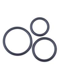 3 x Cockrings Silicone Preto,130059