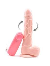 Dildo Realistic Vibrator with Rotation and suction Cup Beige 18 cm 218012