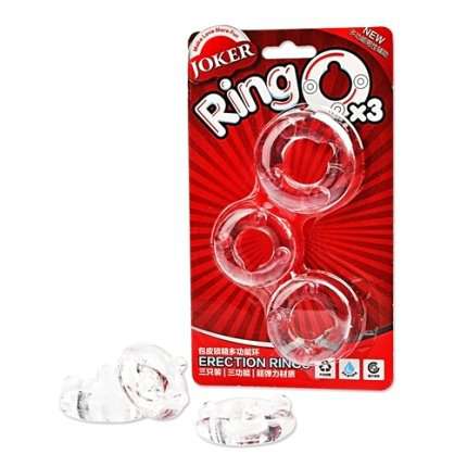 3 x Cockrings Joker Erection Ring Transparent 130062