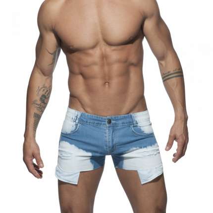 Shorts Addicted Mini Jeans Holes Blue 500159