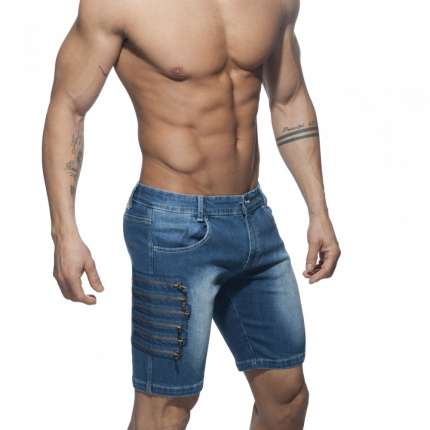 Calções Addicted Zippers Short Jeans Azul,500160