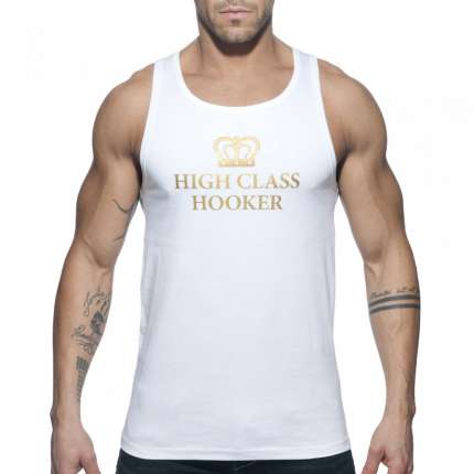 Manga Cava Addicted High Class Hooker Tank Top Branco,500167