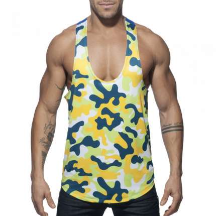 Manga Cava Addicted Combi Camo Tank Top Camuflagem Amarelo,500166