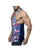 Manga Cava Addicted Combi Camo Tank Top Camuflagem Vermelho,500168