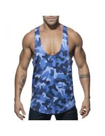 Sleeve Armhole Addicted Station Wagon Camo Tank Top Camouflage Navy Blue 500169