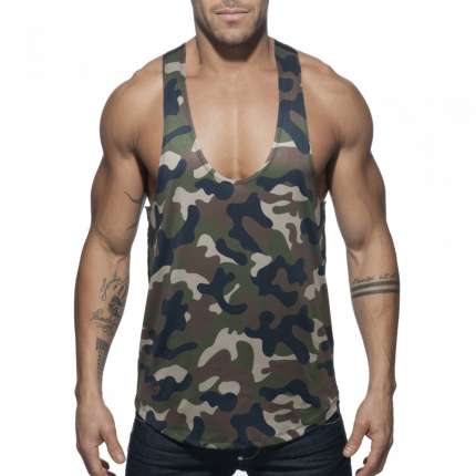 Sleeve Armhole Addicted Station Wagon Camo Tank Top Camouflage Brown 500170