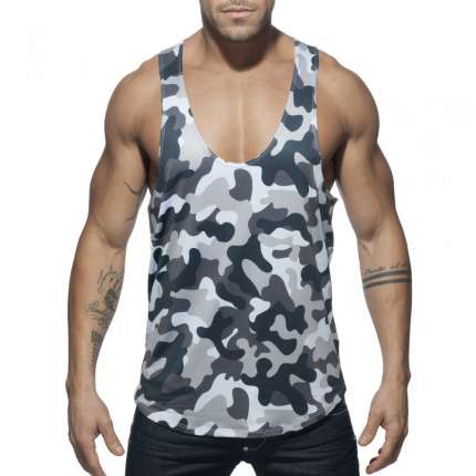 Manga Cava Addicted Combi Camo Tank Top Camuflagem Cinzento,500187