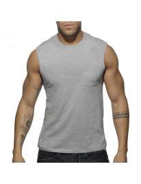 Sleeve Armhole Addicted Basic Tank Top Gray 500173