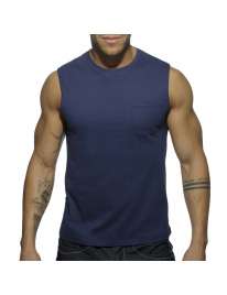 Sleeve Armhole Addicted Basic Tank Top Navy Blue 500174