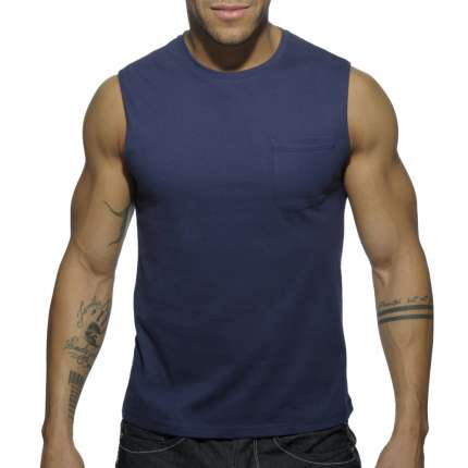 Manga Cava Addicted Basic Tank Top Azul Marinho,500174