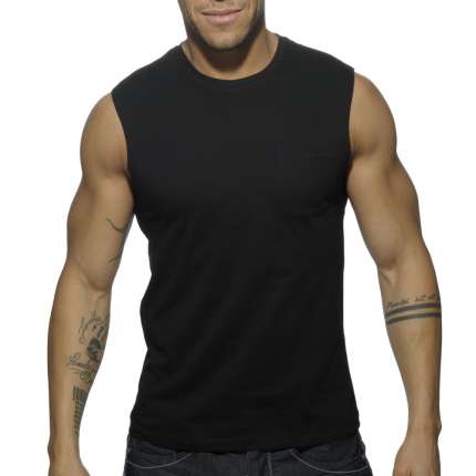 Manga Cava Addicted Basic Tank Top Preto,500175