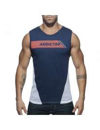 Sleeve Armhole Addicted Tank Top Navy Blue 500178