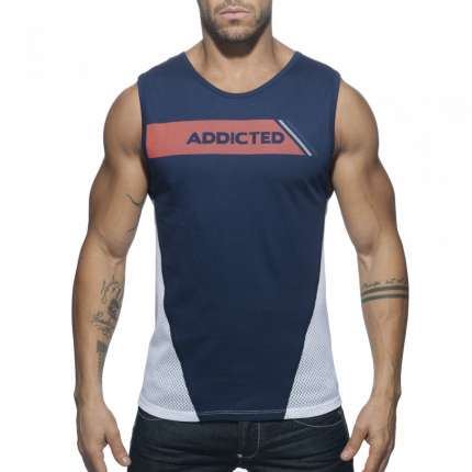 Manga Cava Addicted Tank Top Azul Marinho,500178