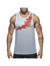 Manga Cava Addicted Geoback Tank Top Branco,500179