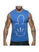 Manga Cava Addicted Fuck Tank Top Azul,500180