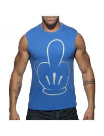 Manga Cava Addicted Fuck Tank Top Azul,500180