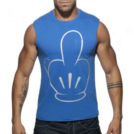 Manga Cava Addicted Fuck Tank Top Azul,500180