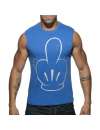 Manga Cava Addicted Fuck Tank Top Azul,500180