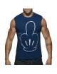 Manga Cava Addicted Fuck Tank Top Azul Marinho,500182