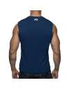 Sleeve Armhole Addicted Fuck Tank Top Navy Blue 500182