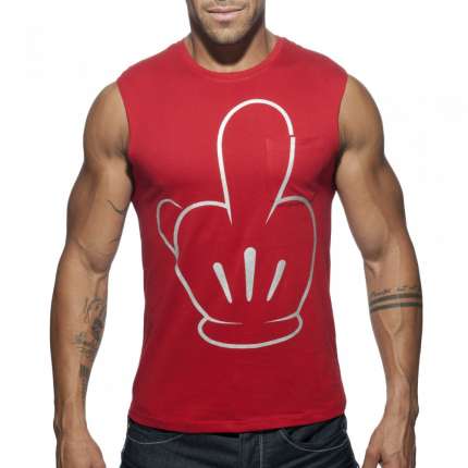 Manga Cava Addicted Fuck Tank Top Vermelho,500183