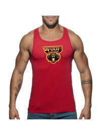 Sleeve Armhole Addicted Woof Tank Top Red 500186