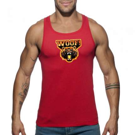 Manga Cava Addicted Woof Tank Top Vermelho,500186