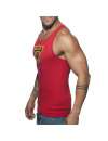 Sleeve Armhole Addicted Woof Tank Top Red 500186