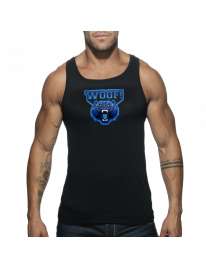 Manga Cava Addicted Woof Tank Top Preto,500184