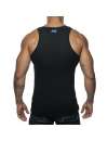 Sleeve Armhole Addicted Woof Tank Top Black 500184