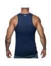 Sleeve Armhole Addicted Woof Tank Top Navy Blue 500185