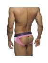 Underwear Addicted Contrast Mesh Side Brief, Pink 500199