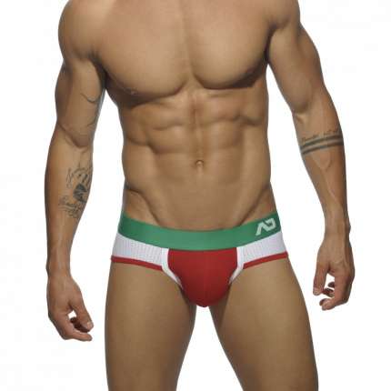 Jockstrap Addicted Contrast Mesh Bottom Brief Vermelho,500197