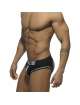 Cueca Addicted Double Piping Bottomless Brief Preto,500204